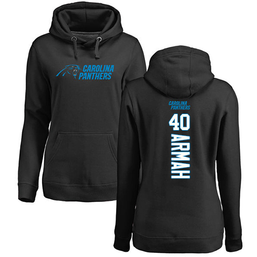 Carolina Panthers Black Women Alex Armah Backer NFL Football #40 Pullover Hoodie Sweatshirts->nfl t-shirts->Sports Accessory